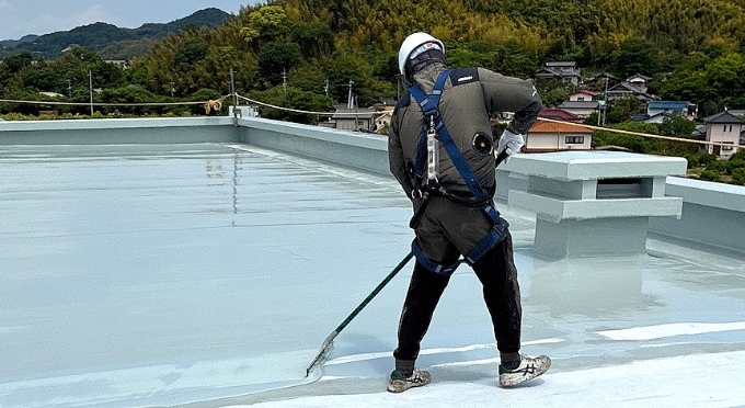防水工事の様子
